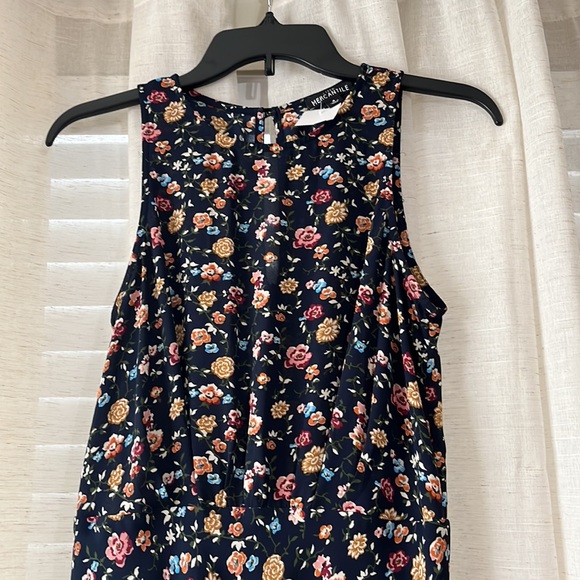J.Crew Mercantile Vintage Floral Ruched Waist Dress Sz 4 Dark Romantic - Picture 4 of 6